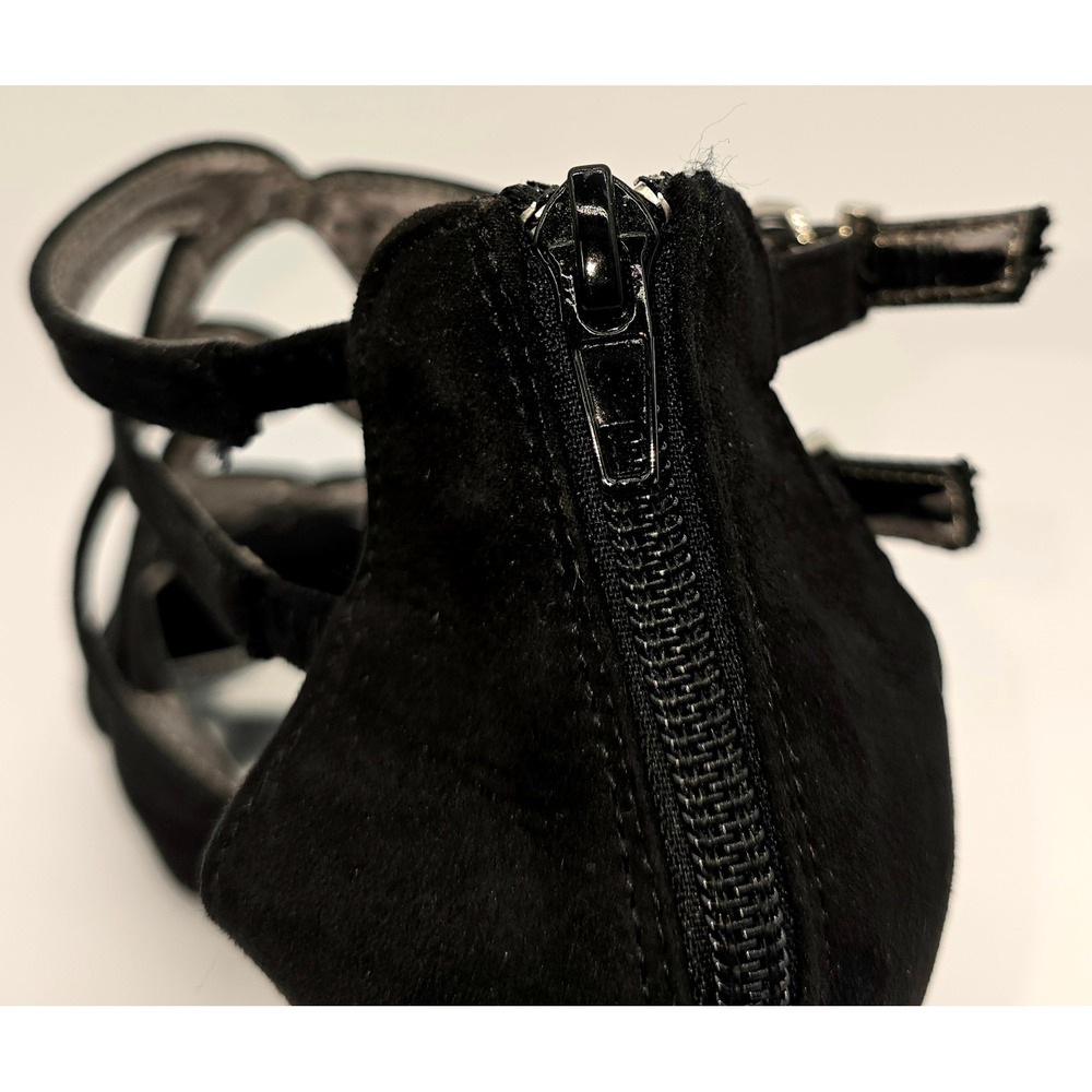 Report Womens Strappy Stiletto Sandals Black Faux Suede Cage Heels Size 8.5 - Picture 7 of 9